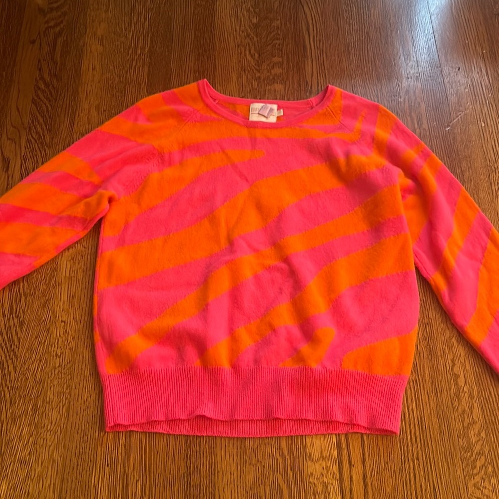 Neon pink and orange cashmere sweater